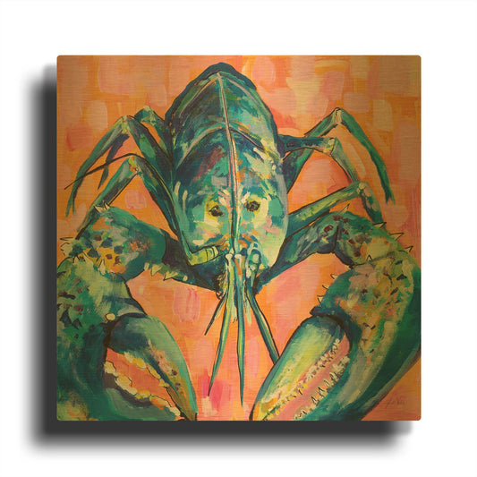 'Lilly Lobster I' By Jeanette Vertentes Gold Metal Wall Art