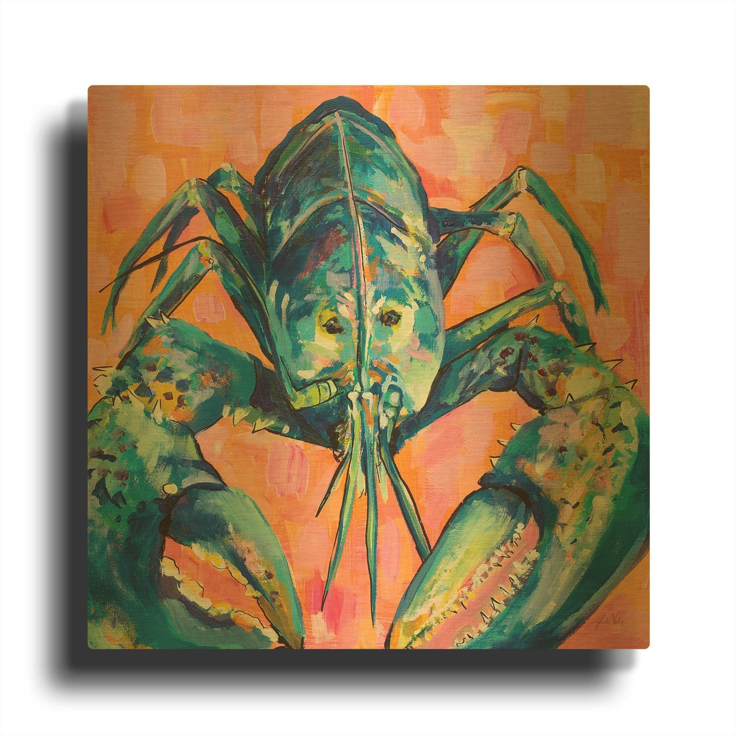 'Lilly Lobster I' By Jeanette Vertentes Gold Metal Wall Art