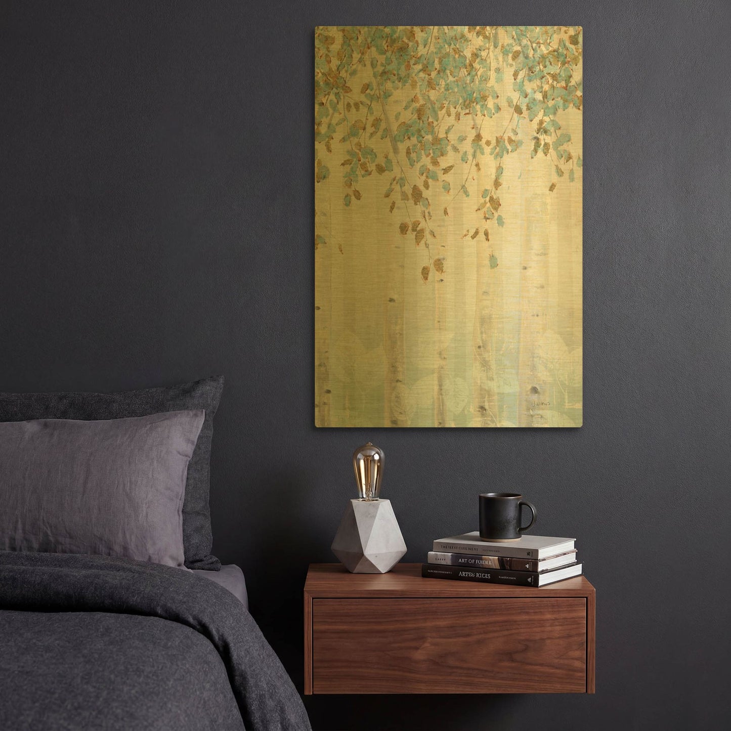 'Dream Forest II' By James Wiens Gold Metal Wall Art