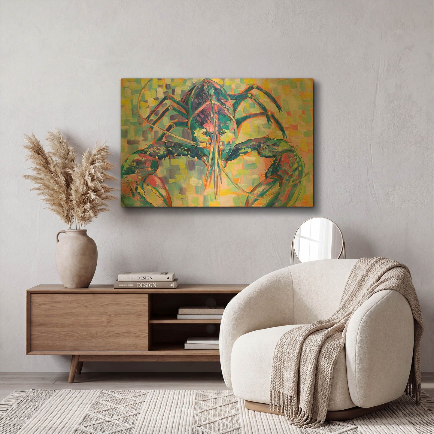 'Lilly Lobster II' By Jeanette Vertentes Gold Metal Wall Art
