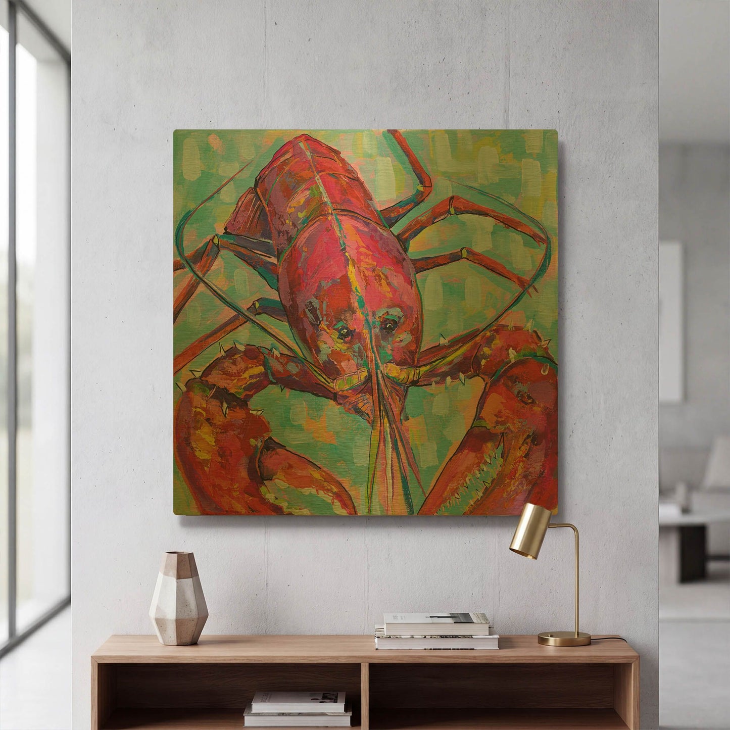 'Lilly Lobster III' By Jeanette Vertentes Gold Metal Wall Art
