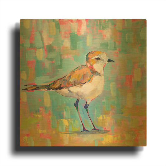'Coastal Plover III' By Jeanette Vertentes Gold Metal Wall Art
