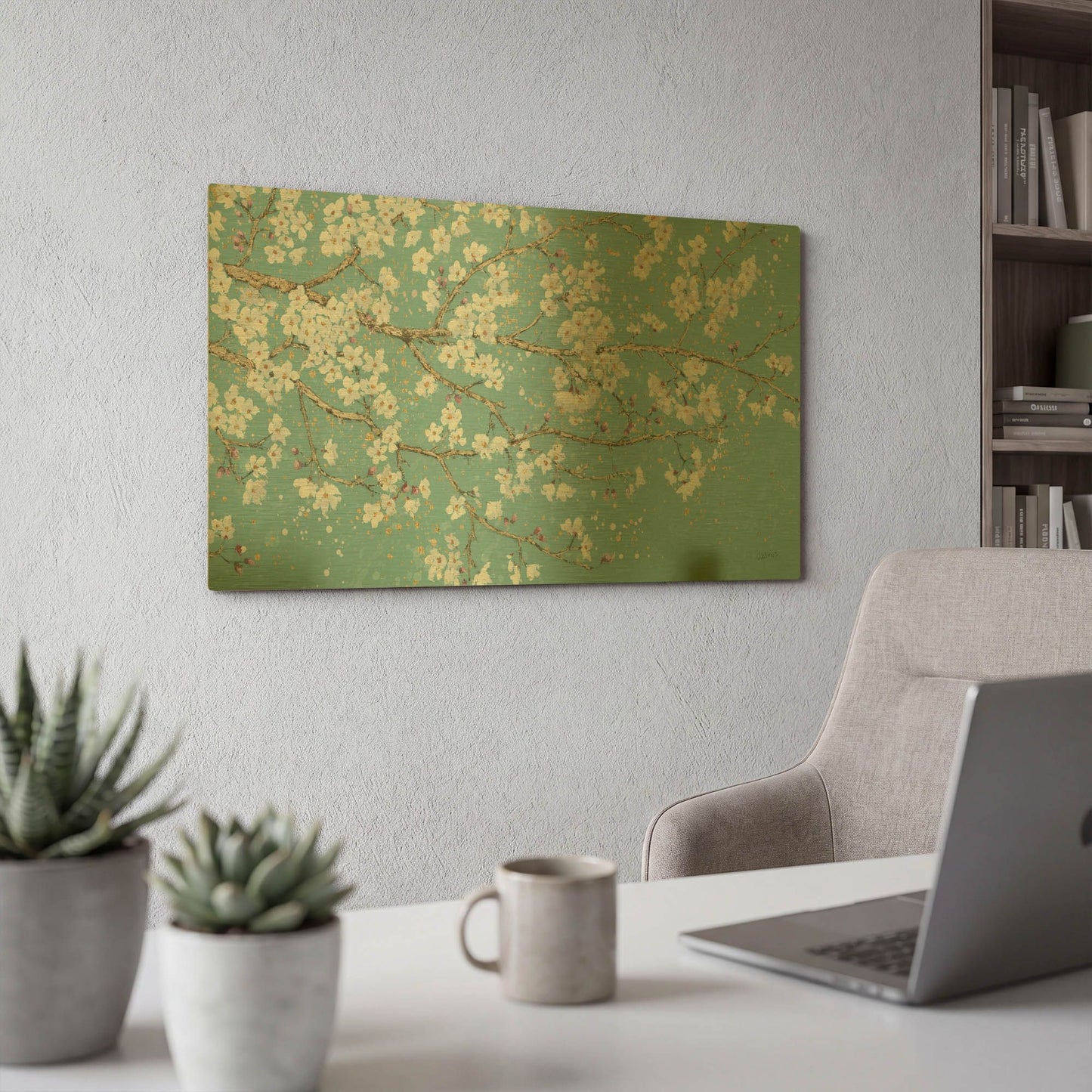 'April Breeze I TEAL' By James Wiens Gold Metal Wall Art