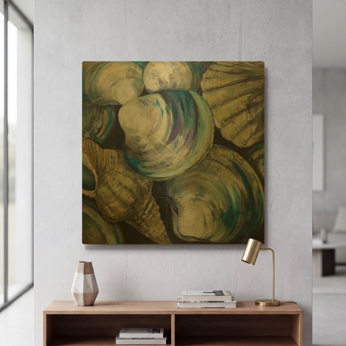 'Key West Shells' By Jeanette Vertentes Gold Metal Wall Art