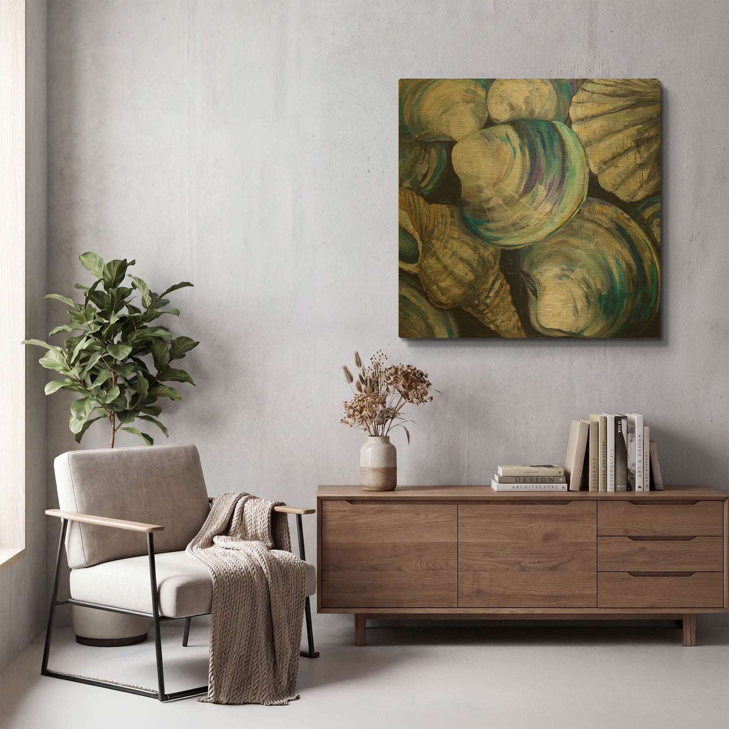 'Key West Shells' By Jeanette Vertentes Gold Metal Wall Art