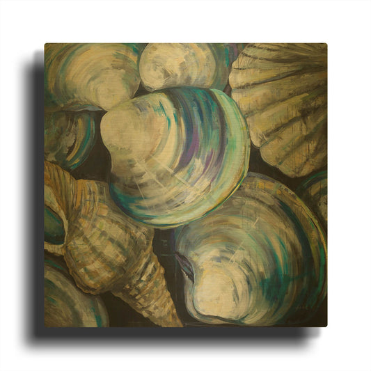 'Key West Shells' By Jeanette Vertentes Gold Metal Wall Art