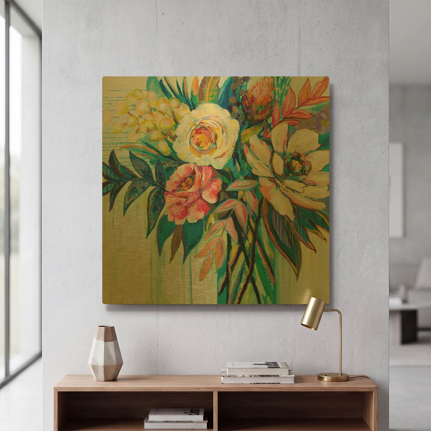 'First Date' By Jeanette Vertentes Gold Metal Wall Art