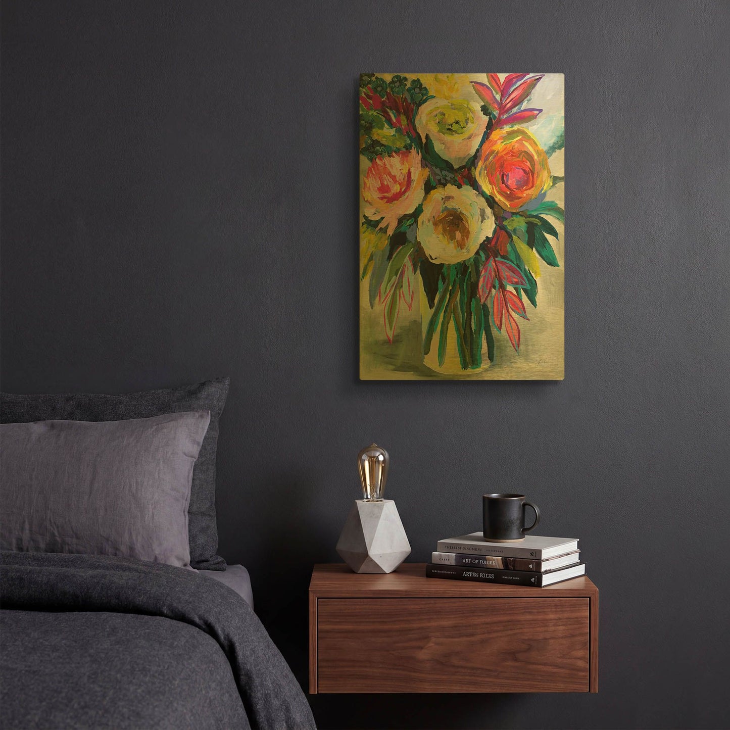 'First Kiss' By Jeanette Vertentes Gold Metal Wall Art