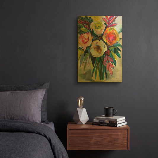 'First Kiss' By Jeanette Vertentes Gold Metal Wall Art
