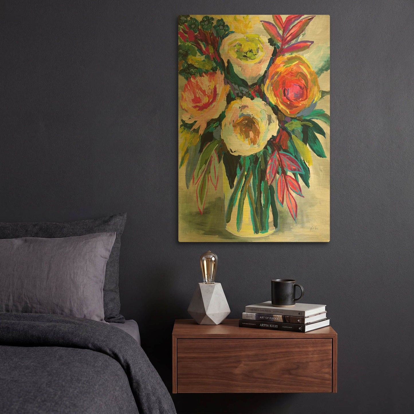 'First Kiss' By Jeanette Vertentes Gold Metal Wall Art