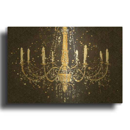'Grand Chandelier Black I' By James Wiens Gold Metal Wall Art