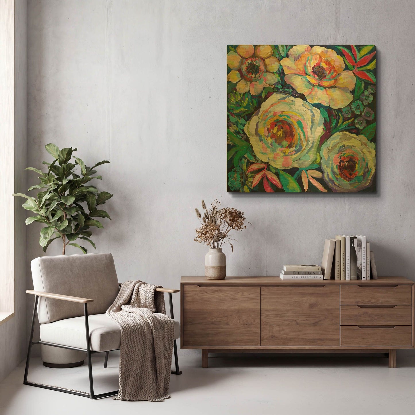 'Reaching for the Sun' By Jeanette Vertentes Gold Metal Wall Art