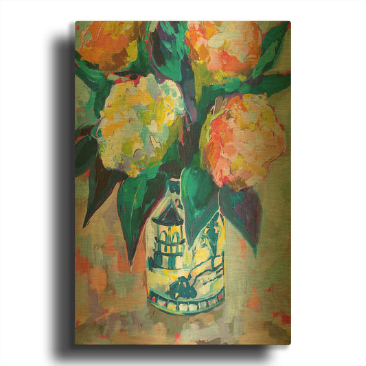 'Sunset Bouquet' By Jeanette Vertentes Gold Metal Wall Art