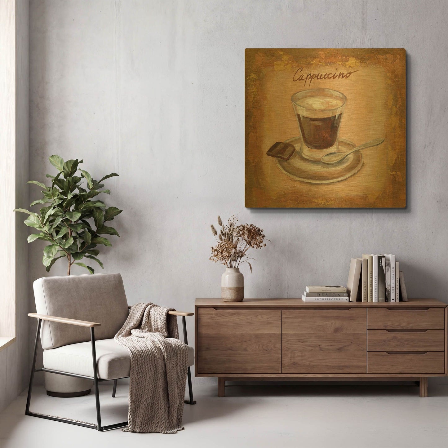 'Coffee Time III' By Silvia Vassileva Gold Metal Wall Art