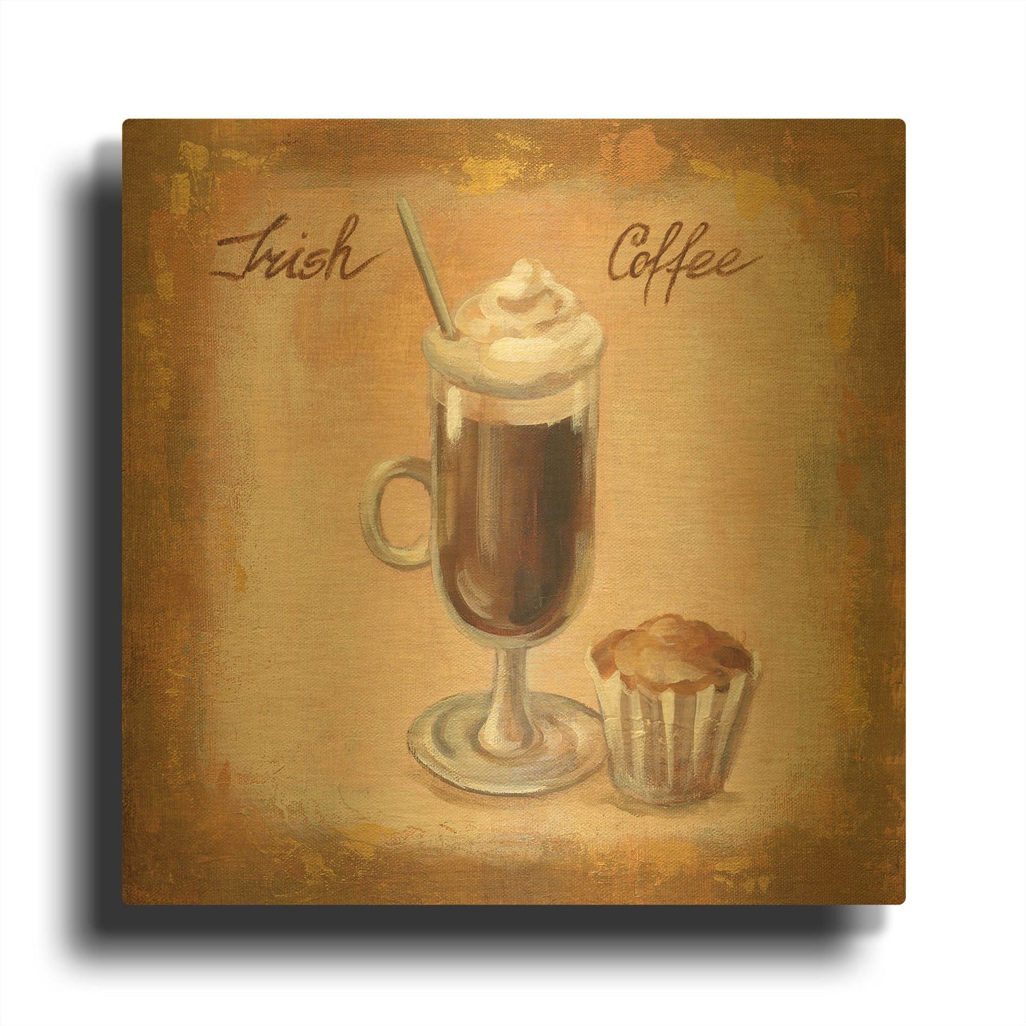 'Coffee Time V' By Silvia Vassileva Gold Metal Wall Art