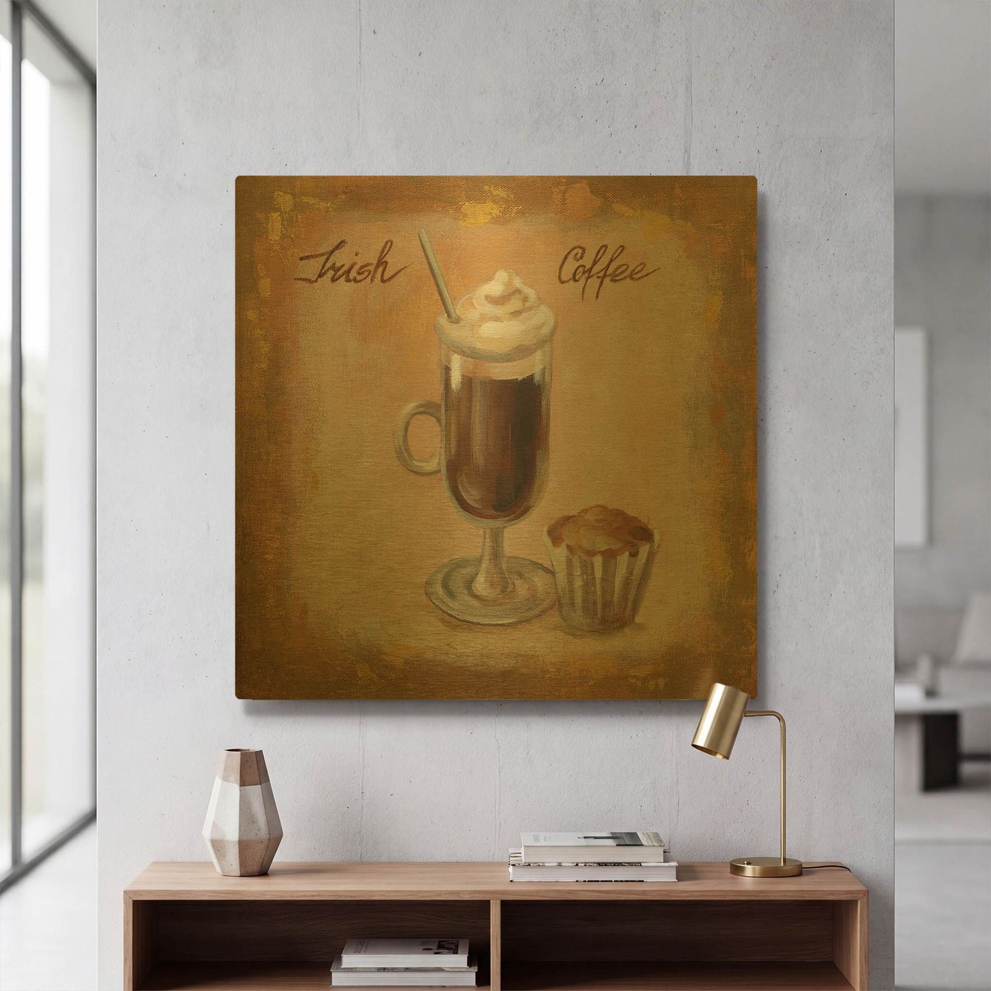 'Coffee Time V' By Silvia Vassileva Gold Metal Wall Art