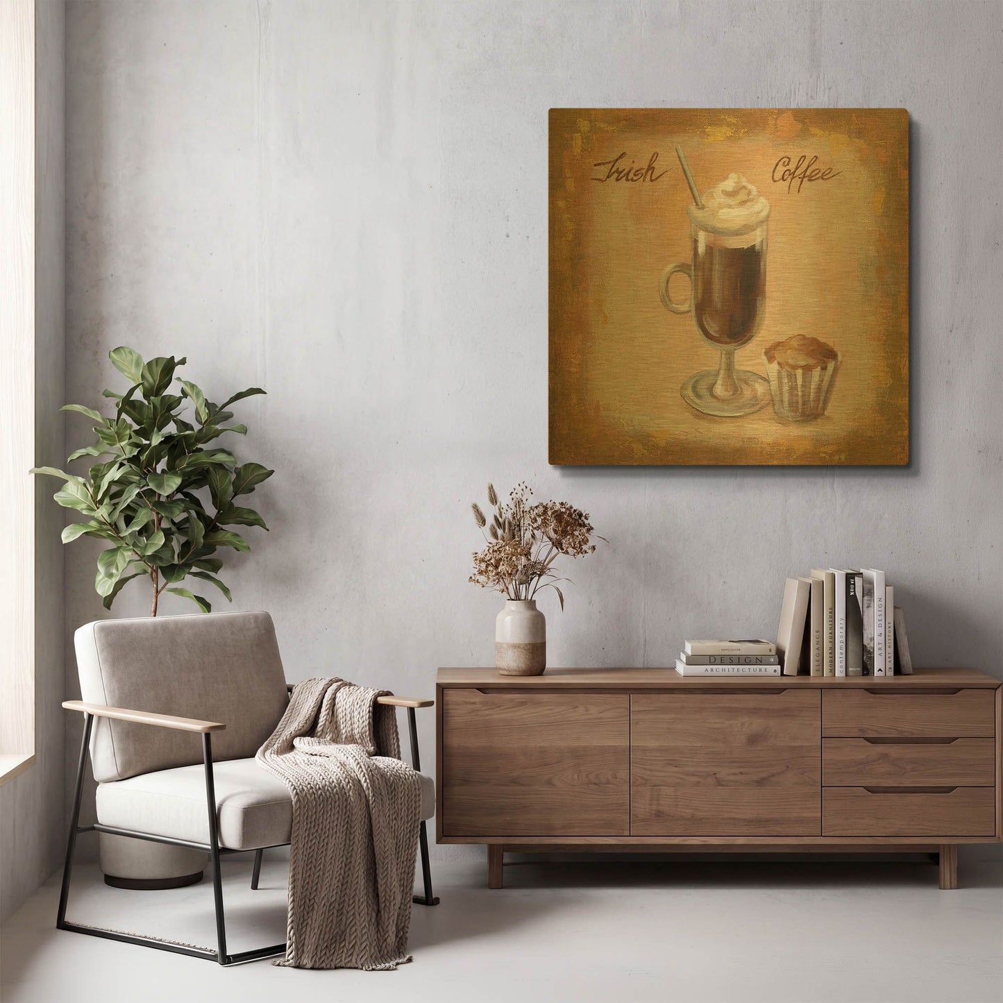 'Coffee Time V' By Silvia Vassileva Gold Metal Wall Art