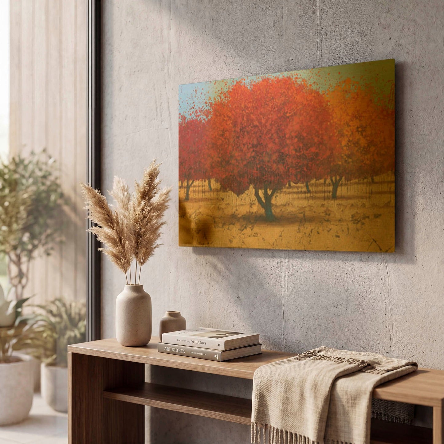 'Orange Trees II' By James Wiens Gold Metal Wall Art