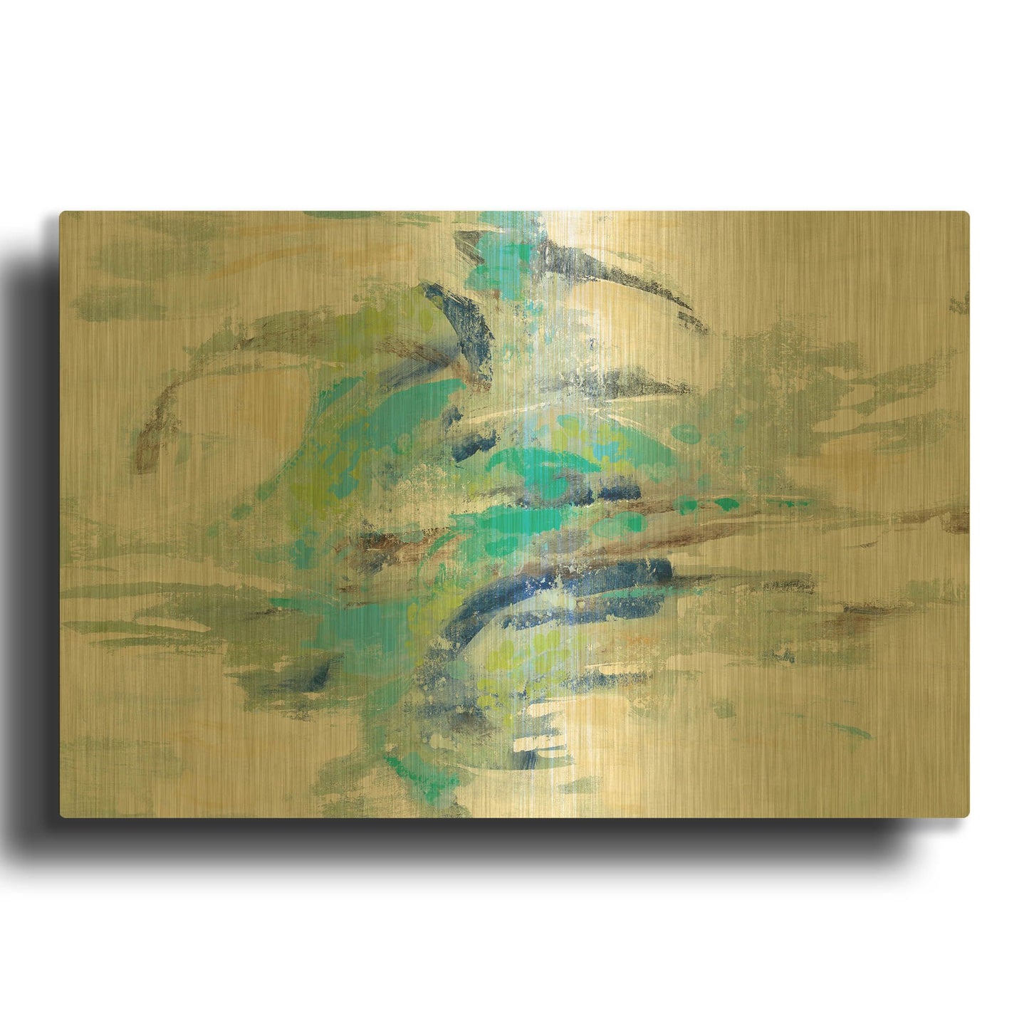 'River Whirlpool' By Silvia Vassileva Gold Metal Wall Art
