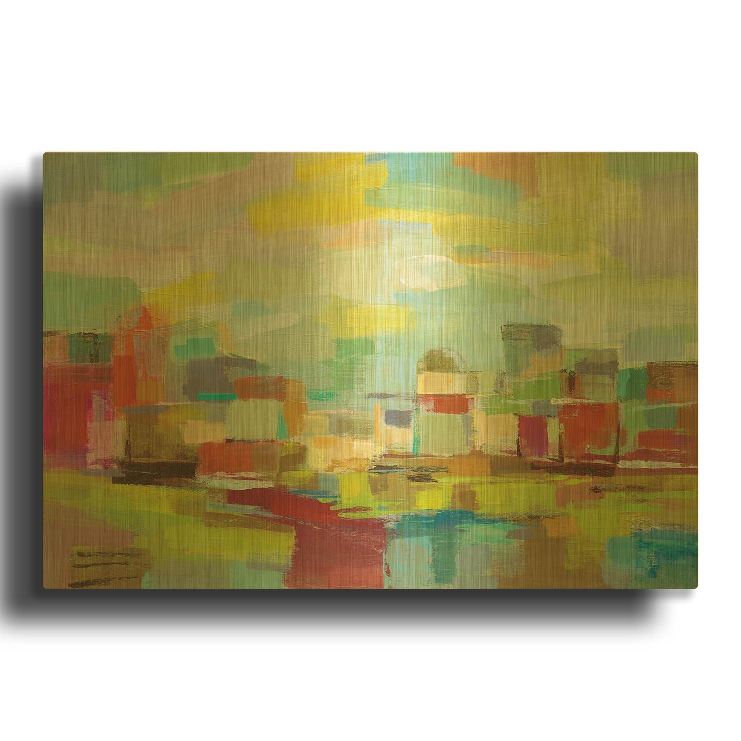 'Town' By Silvia Vassileva Gold Metal Wall Art