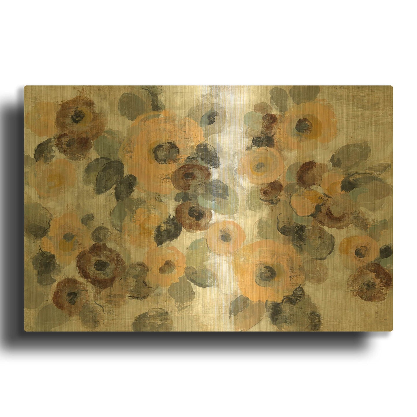 'Neutral Floral I' By Silvia Vassileva Gold Metal Wall Art