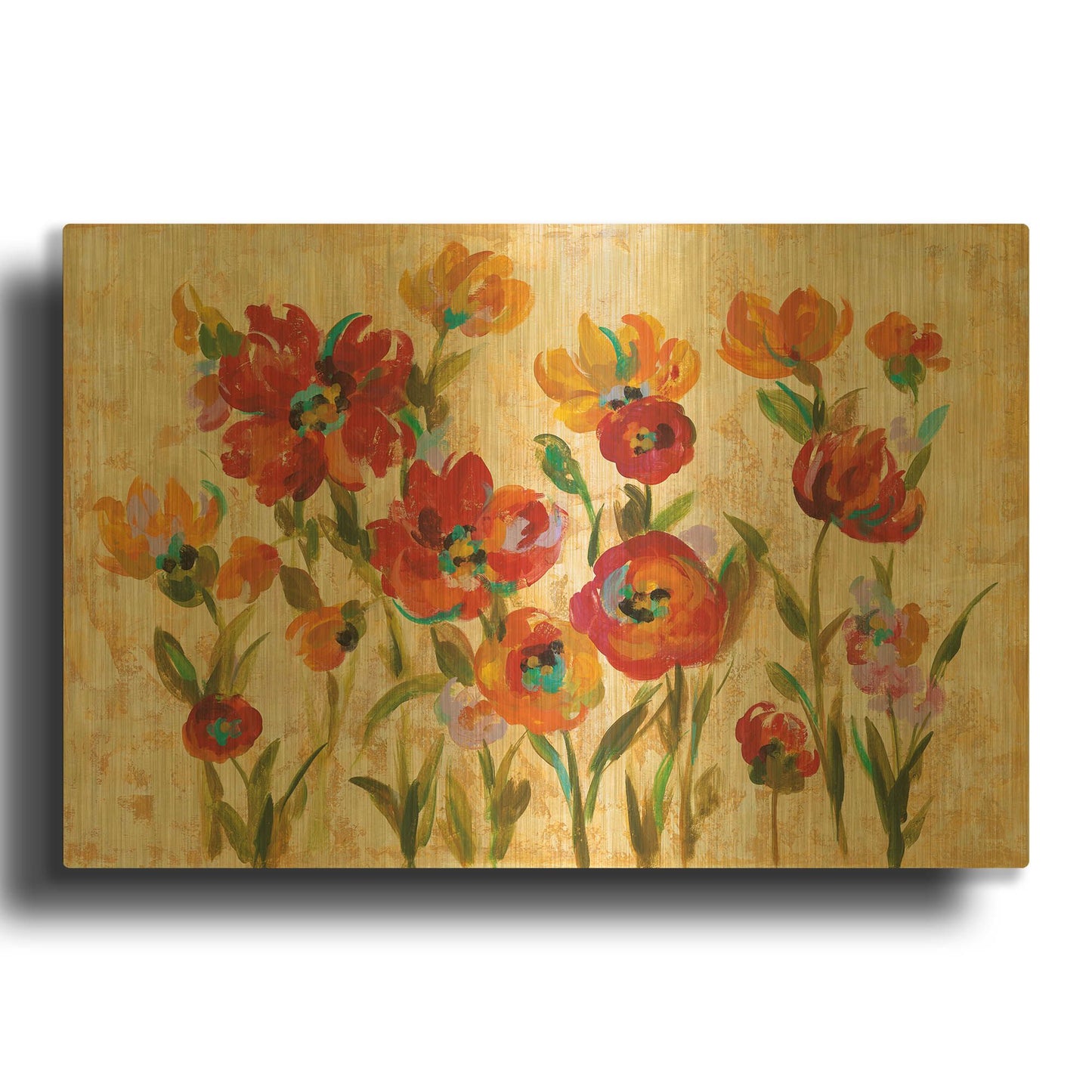 'July in the Garden I' By Silvia Vassileva Gold Metal Wall Art