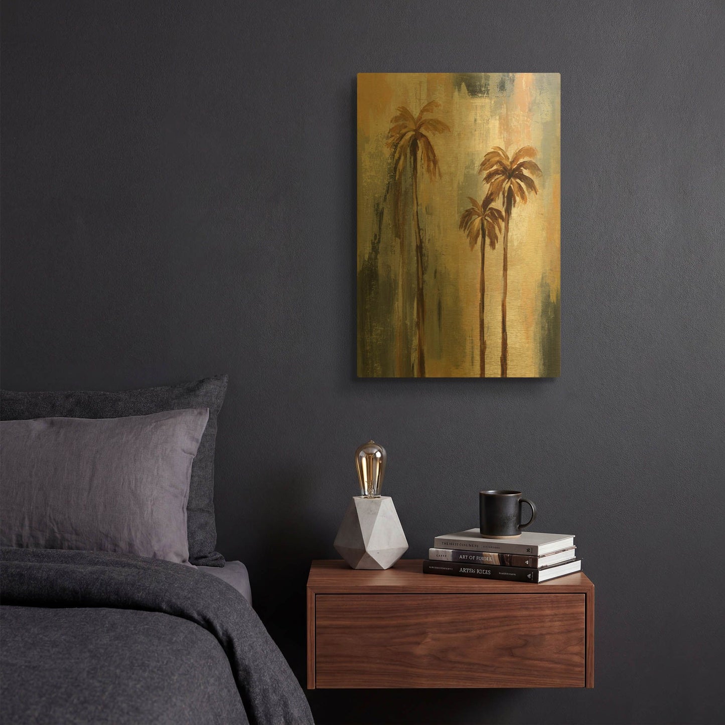 'Palm Trees I' By Silvia Vassileva Gold Metal Wall Art
