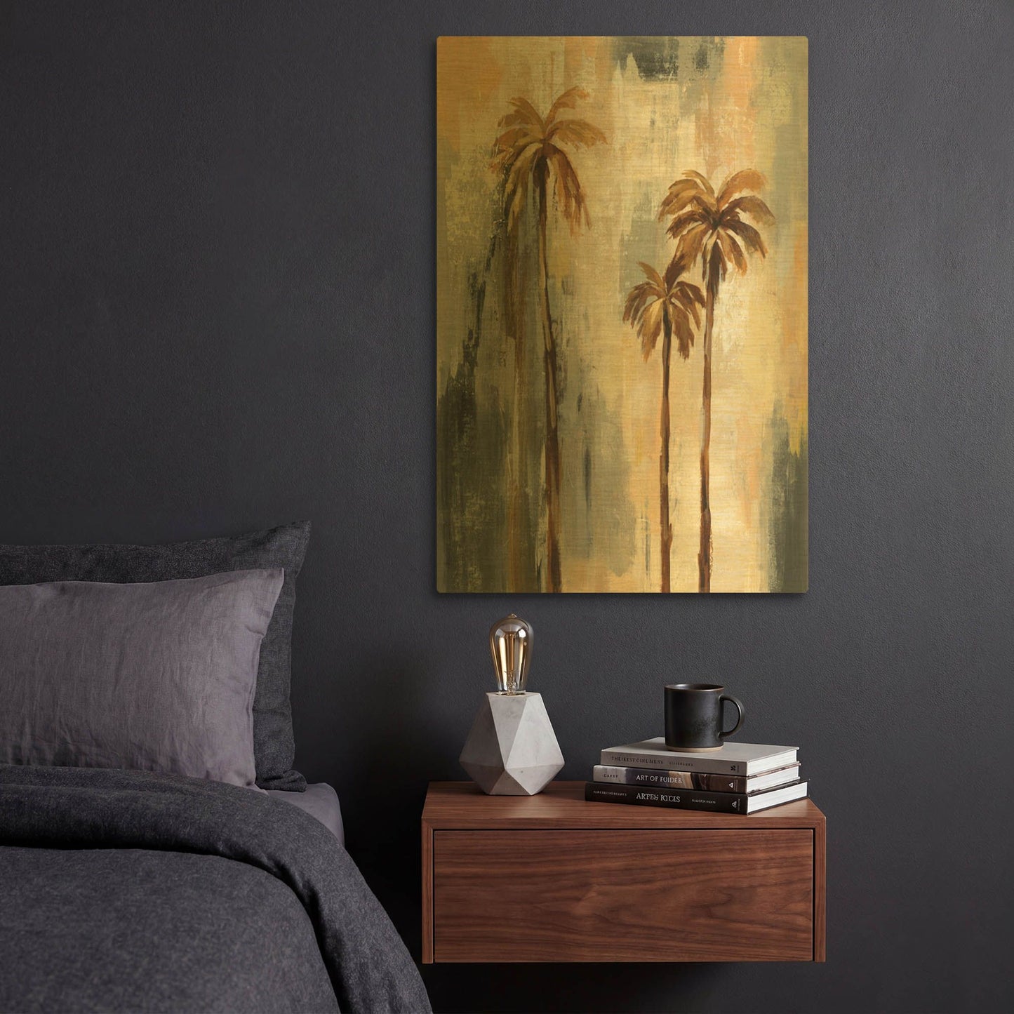 'Palm Trees I' By Silvia Vassileva Gold Metal Wall Art