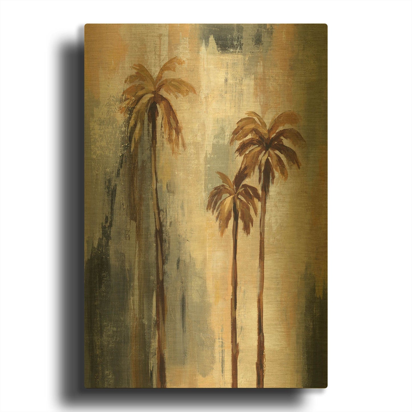 'Palm Trees I' By Silvia Vassileva Gold Metal Wall Art