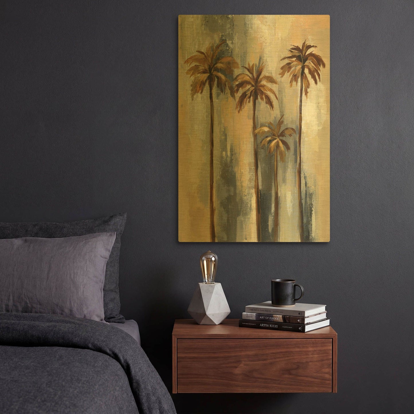 'Palm Trees II' By Silvia Vassileva Gold Metal Wall Art
