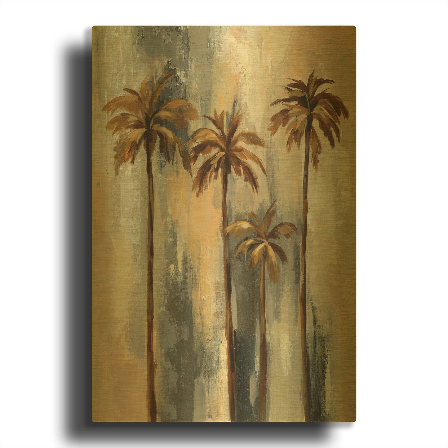 'Palm Trees II' By Silvia Vassileva Gold Metal Wall Art
