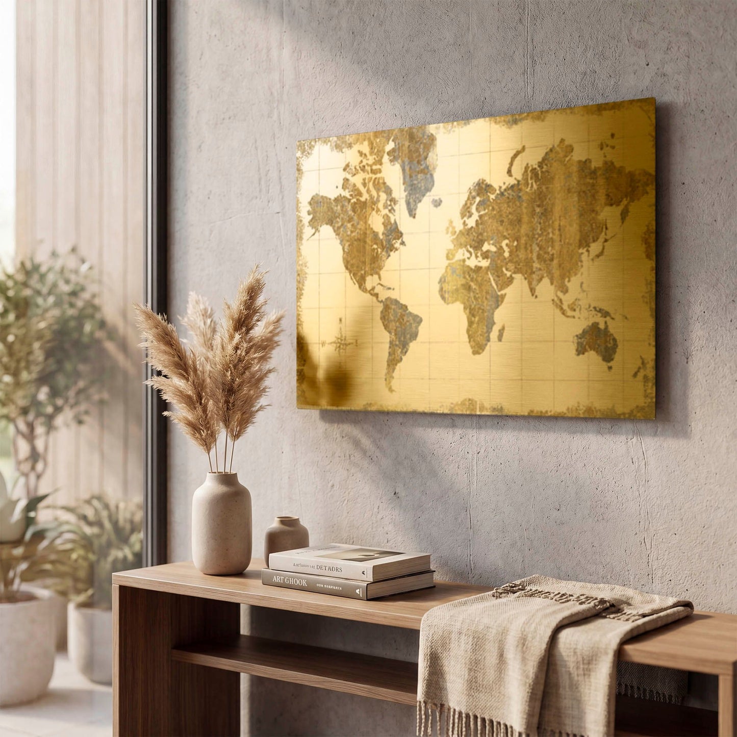 'Map of Dreams' By Wild Apple Portfolio Gold Metal Wall Art