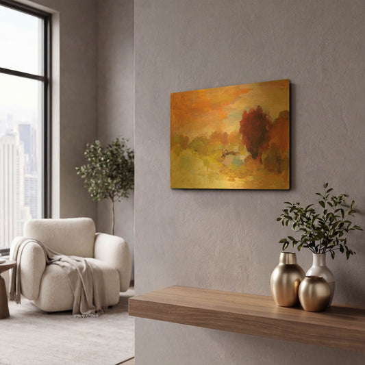 'Fall Glory' By Silvia Vassileva Gold Metal Wall Art
