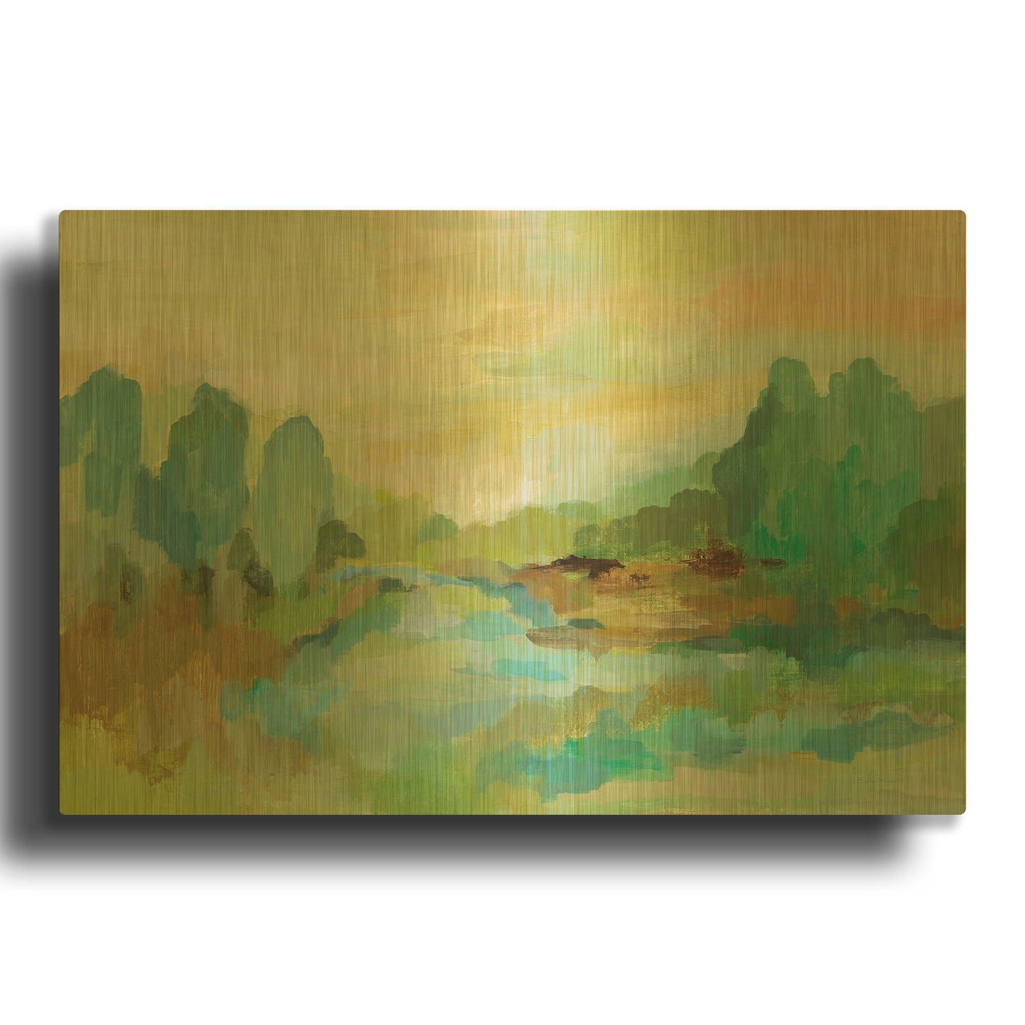 'Jade Forest' By Silvia Vassileva Gold Metal Wall Art
