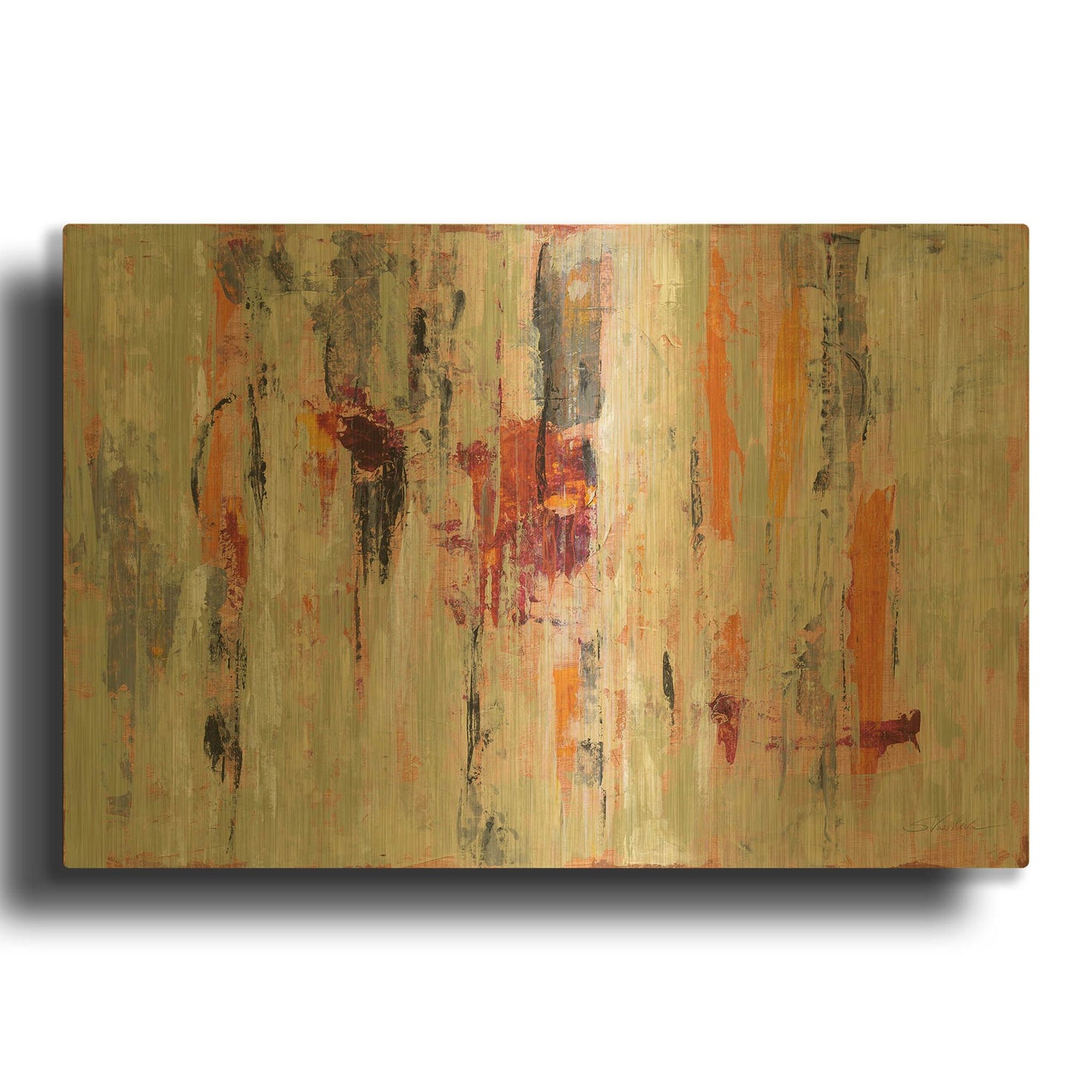 'Graffiti Wall I' By Silvia Vassileva Gold Metal Wall Art