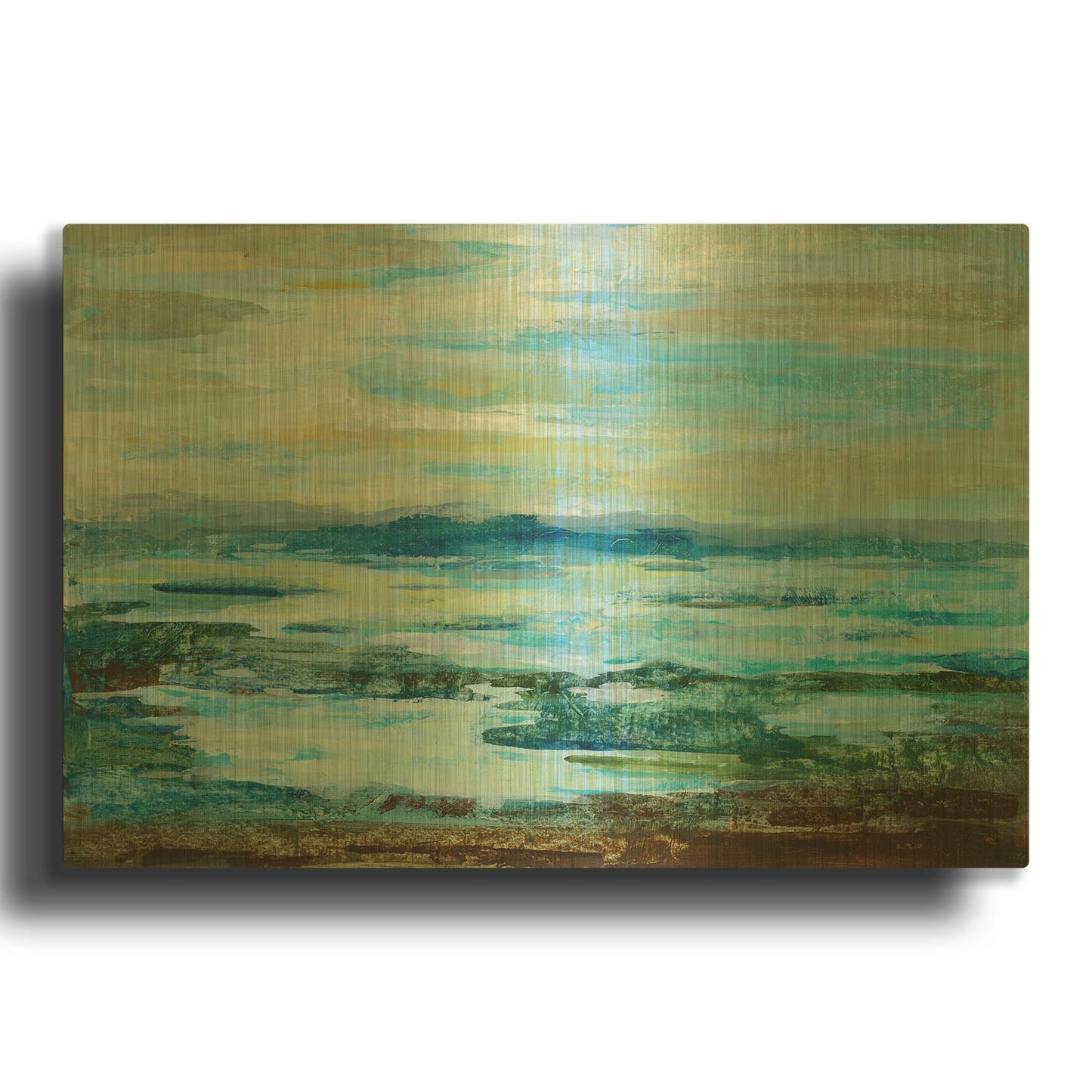 'Northern Lake' By Silvia Vassileva Gold Metal Wall Art