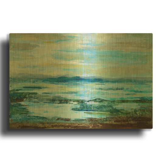 'Northern Lake' By Silvia Vassileva Gold Metal Wall Art