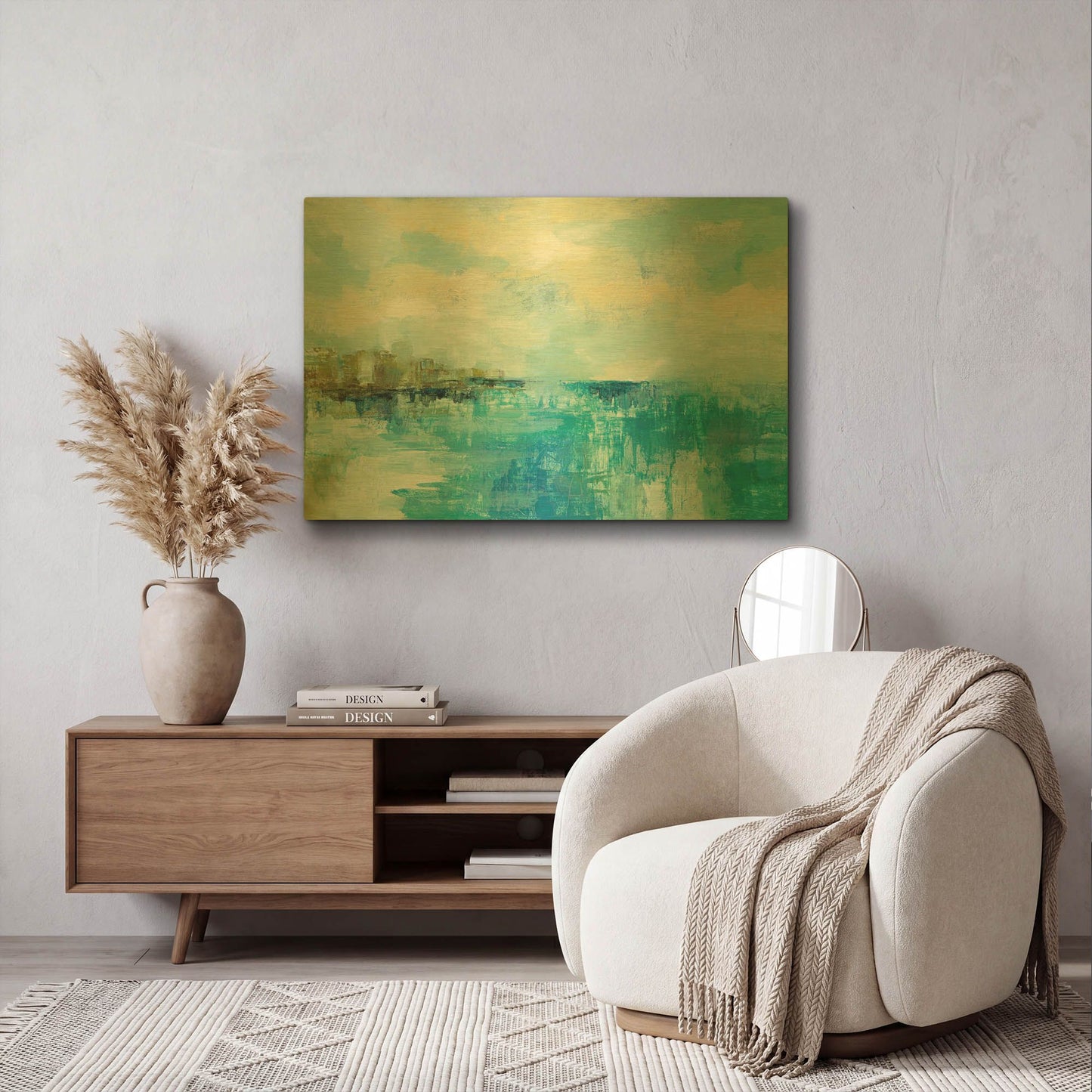 'Cliff Side Town' By Silvia Vassileva Gold Metal Wall Art