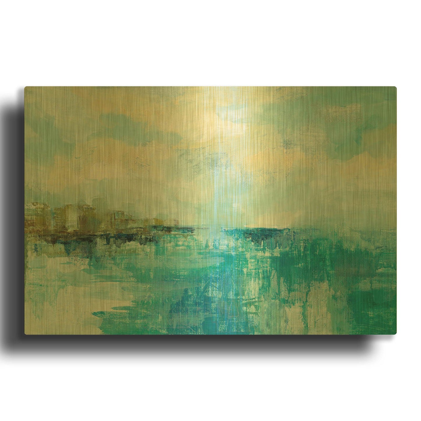'Cliff Side Town' By Silvia Vassileva Gold Metal Wall Art