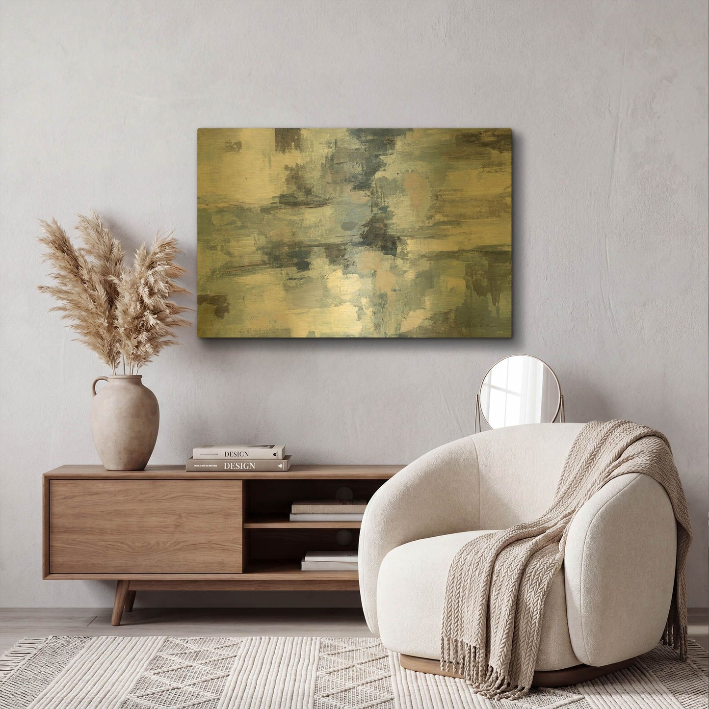 'In The Clouds Indigo and Grey' By Silvia Vassileva Gold Metal Wall Art