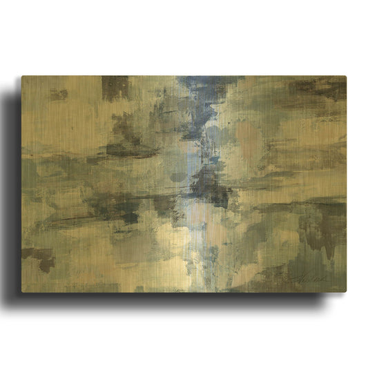 'In The Clouds Indigo and Grey' By Silvia Vassileva Gold Metal Wall Art