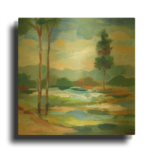 'Early Spring Landscape I' By Silvia Vassileva Gold Metal Wall Art