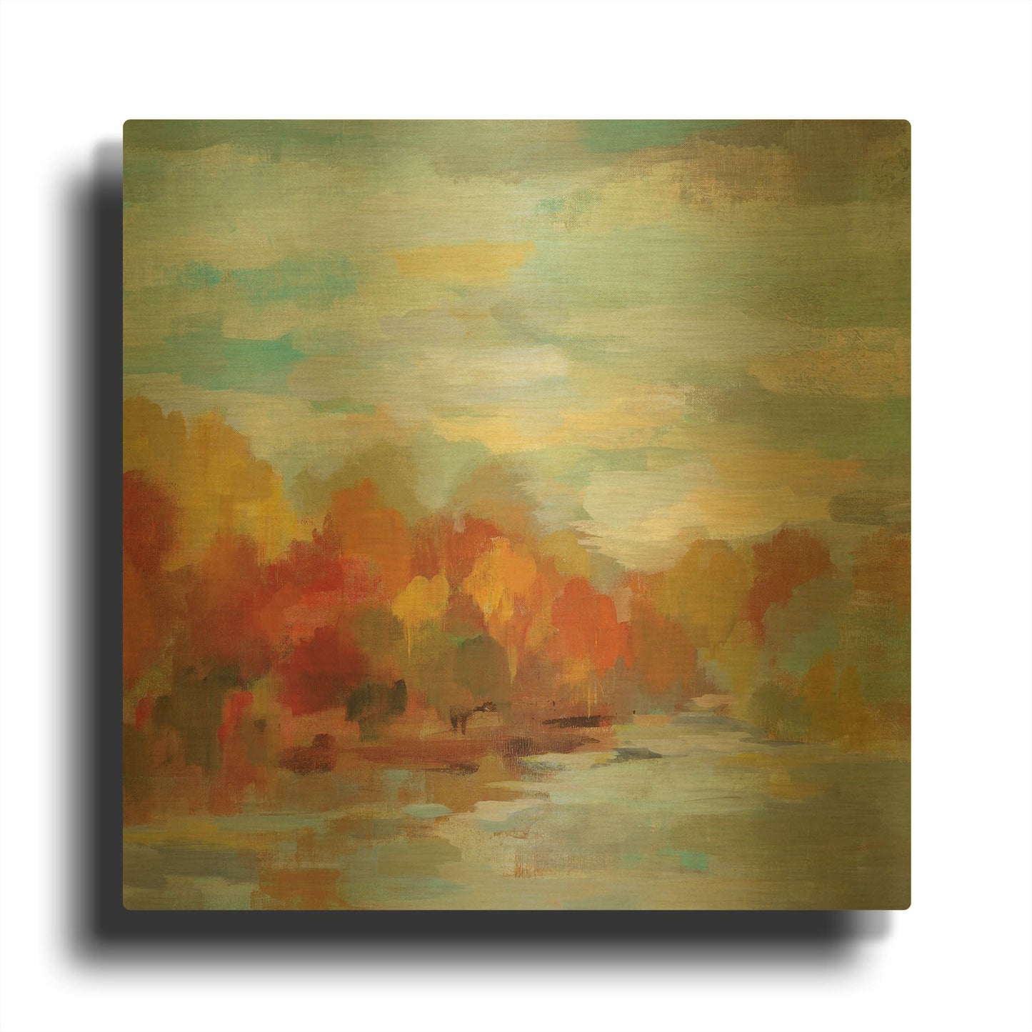 'October Dreamscape' By Silvia Vassileva Gold Metal Wall Art