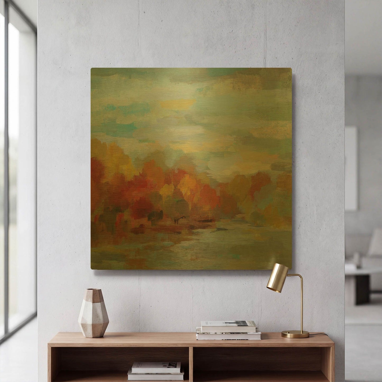 'October Dreamscape' By Silvia Vassileva Gold Metal Wall Art