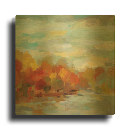 'October Dreamscape' By Silvia Vassileva Gold Metal Wall Art