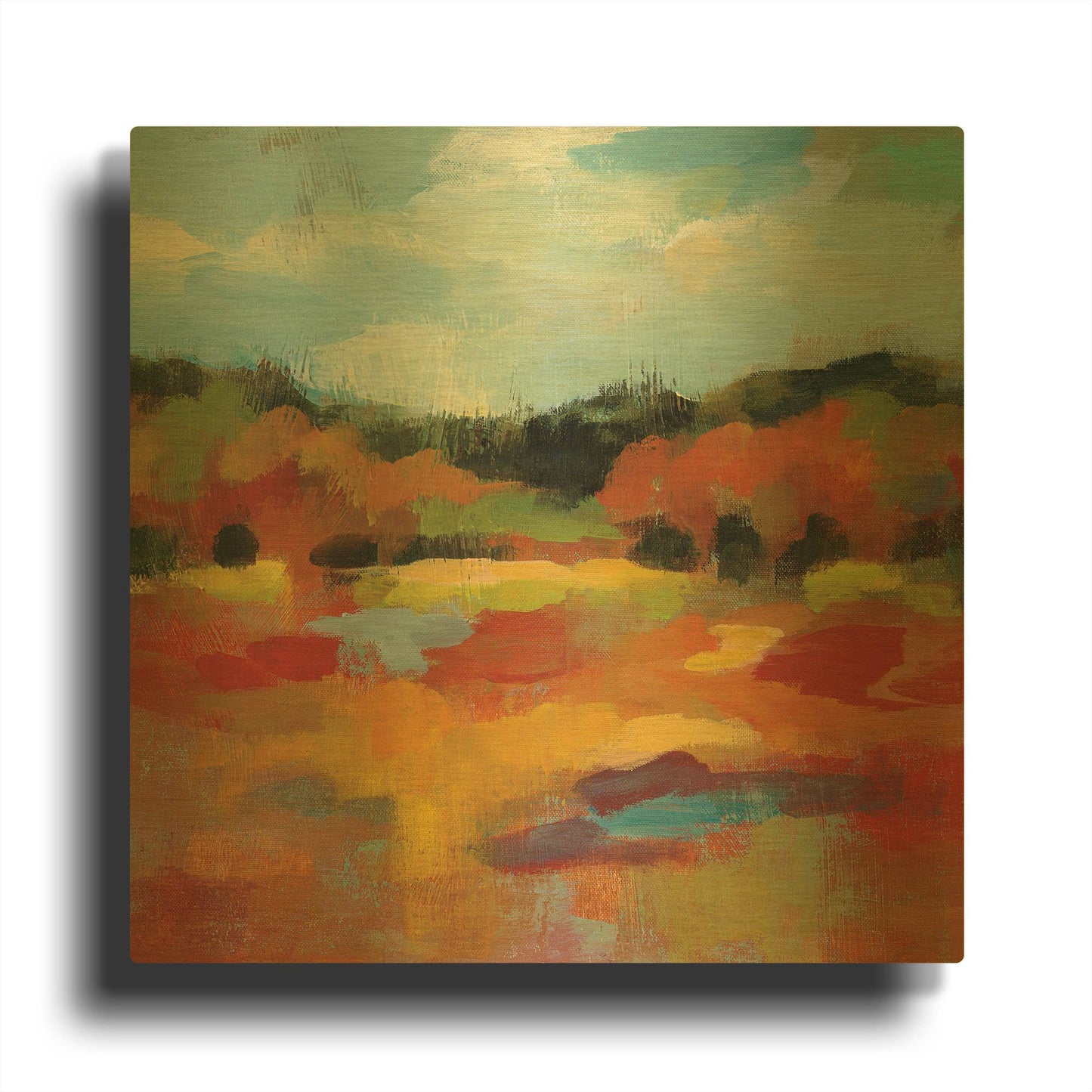 'October Moment I' By Silvia Vassileva Gold Metal Wall Art