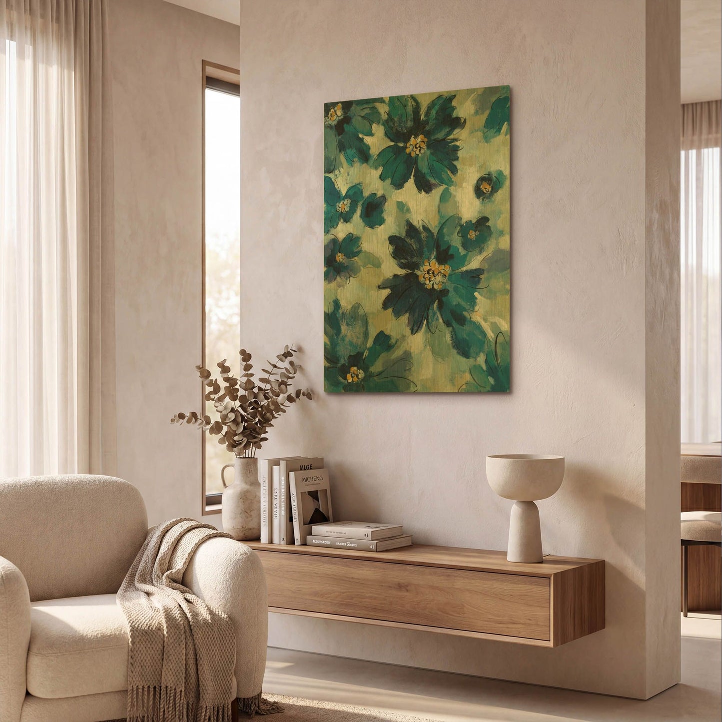 'Inky Floral I' By Silvia Vassileva Gold Metal Wall Art