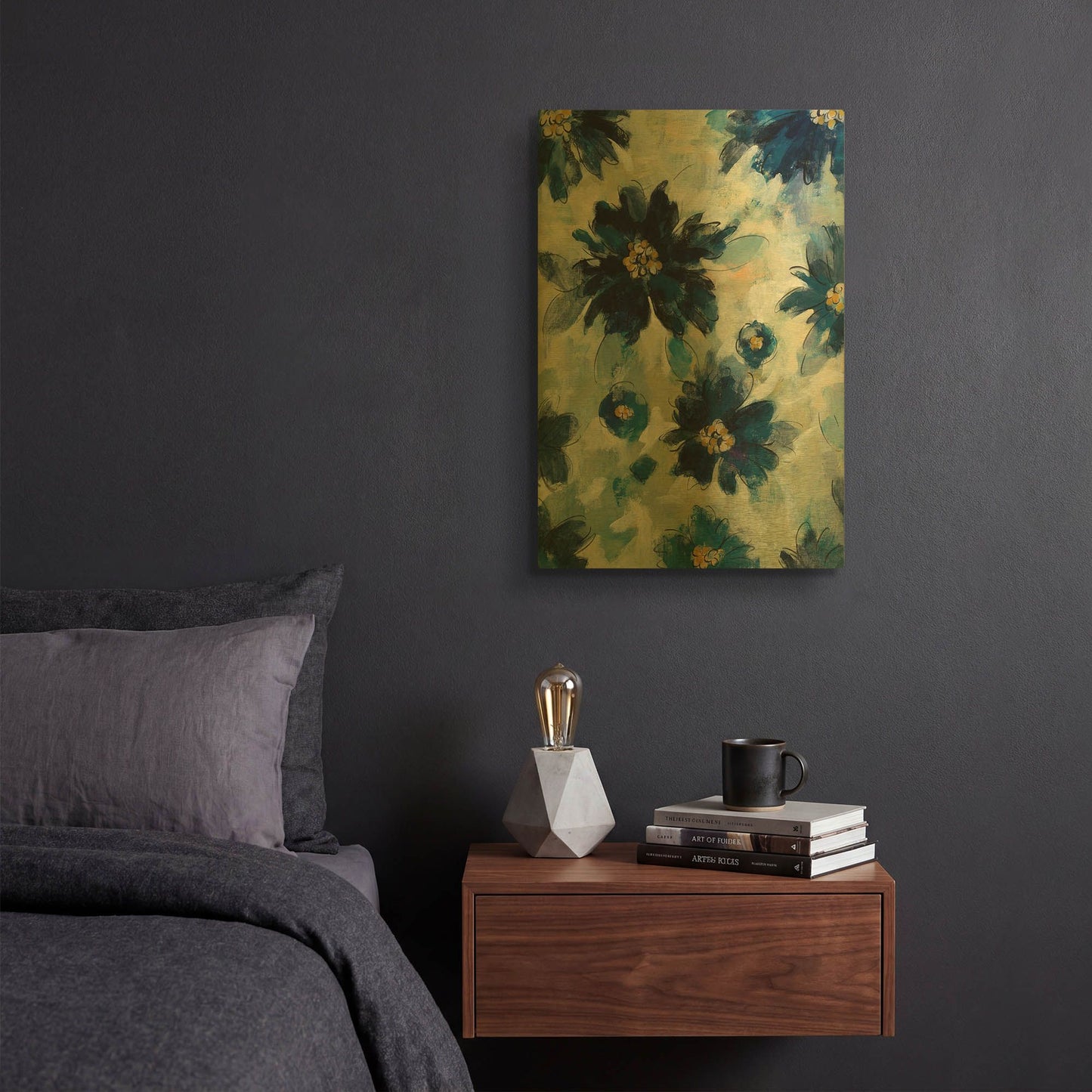 'Inky Floral II' By Silvia Vassileva Gold Metal Wall Art