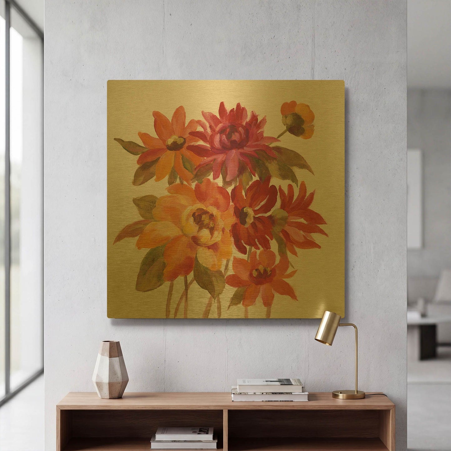 'English Garden I' By Silvia Vassileva Gold Metal Wall Art