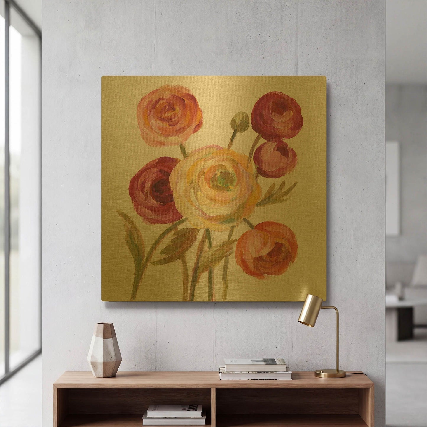 'English Garden II' By Silvia Vassileva Gold Metal Wall Art